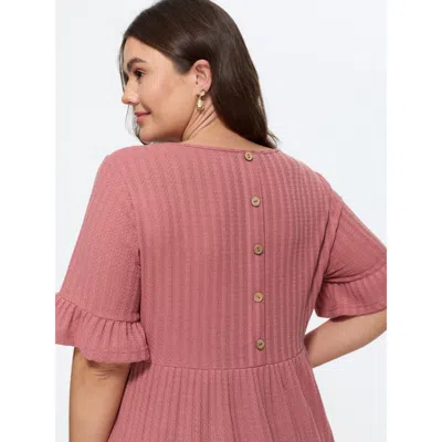 Bloomchic Stretchy Cut-out Neckline Knit Top In Green