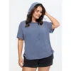Bloomchic Stretchy Hooded Drawstring Adjustable T-shirt In Gray