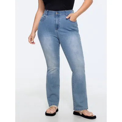 Bloomchic Stretchy Mid-rise Bootcut Jeans In Blue