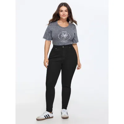 Bloomchic Stretchy Mid-rise Skinny-fit Jeans In Denimblack