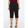 Bloomchic Stretchy Pull-on Cropped Pants In Black