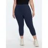 Bloomchic Stretchy Pull-on Plain Leggings In Blue