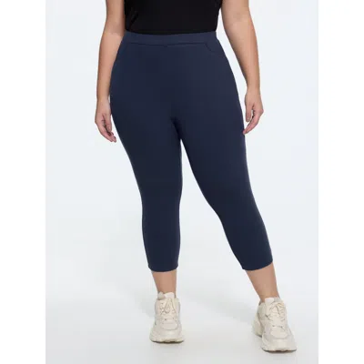 Bloomchic Stretchy Pull-on Plain Leggings In Blue