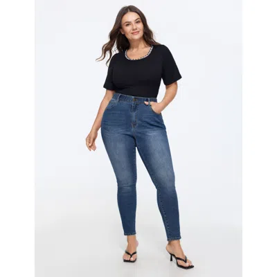 Bloomchic Stretchy Skinny-fit Mid-rise Jeans In Blue