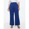 Bloomchic Stretchy Solid Pull-on Pants In Blue