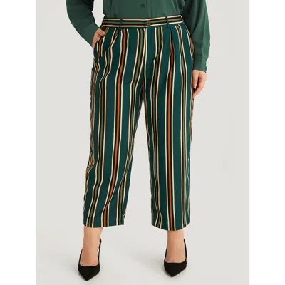 Bloomchic Striped Pocket Elastic Waist Woven Pants In Multi