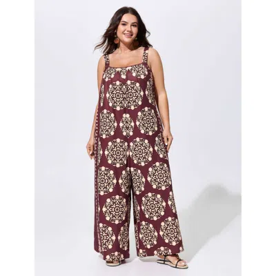 Bloomchic Sunkissed Stretchy Adjustable Strap Jumpsuit In Purple