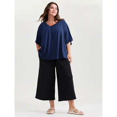 Bloomchic Supersoft Bust-friendly Flowy Plain Top In Blue