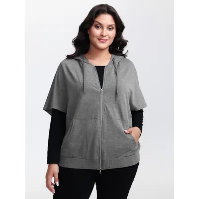 Bloomchic Supersoft Cloak Style Zipper Hooded Jacket