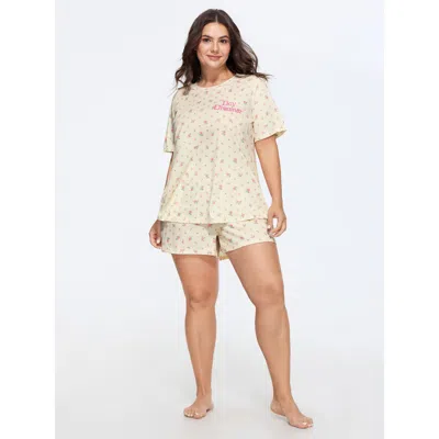 Bloomchic Supersoft Day Dreamer Stretchy Pajama Set In Ivory