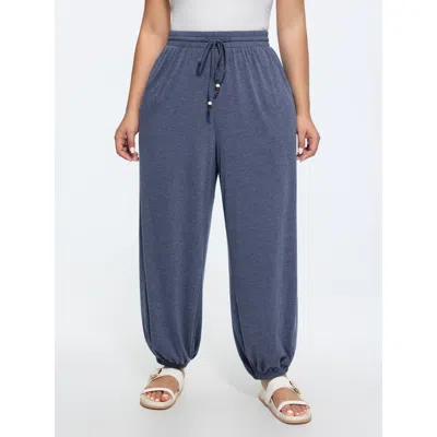 Bloomchic Supersoft Drawstring Waist Jogger Pants In Blue