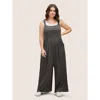 Bloomchic Supersoft Essentials Solid Pleated Pocket Jumpsuit In Gray