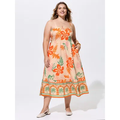 Bloomchic Supersoft Floral Print Cami Flowy Maxi Dress In Multi