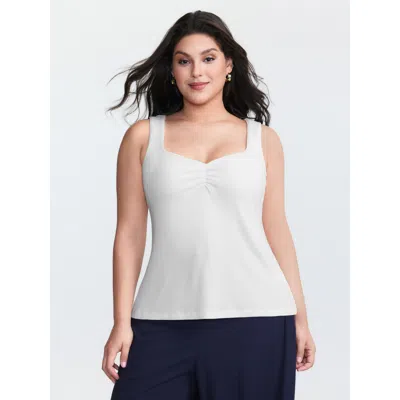Bloomchic Supersoft Ribbed Bra Padded Tank Top In White