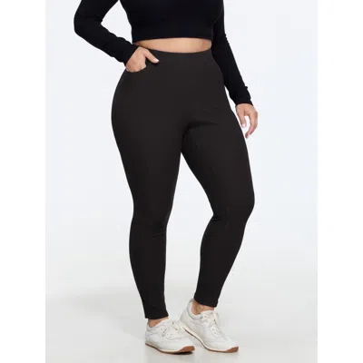 Bloomchic Supersoft Stretch Pocket Leggings In Black