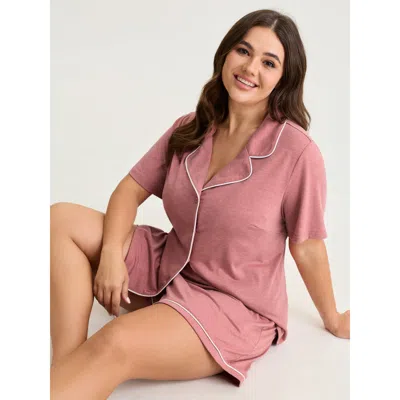 Bloomchic Supersoft Stretchy Co-ord Soft Pajama Set In Pink
