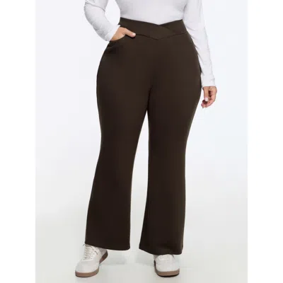 Bloomchic Supersoft Stretchy Cross Waist Leggings In Black