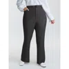 Bloomchic Supersoft Stretchy Plain Bootcut Pants In Black