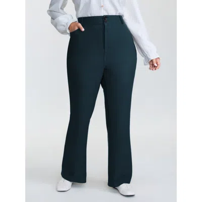 Bloomchic Supersoft Stretchy Plain Bootcut Pants In Blue