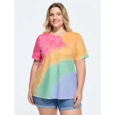 Bloomchic Supersoft Stretchy Tie-dye Effect T-shirt In Multi