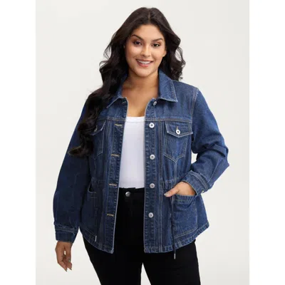Bloomchic Supersoft Stretchy Waist Button-down Denim Jacket