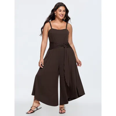 Bloomchic Supersoft Waist-tie Draped Jumpsuit In Multi