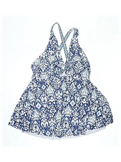 Pre-owned Bloomchic Swimsuit Top Blue Paisley Pattern Swimwear