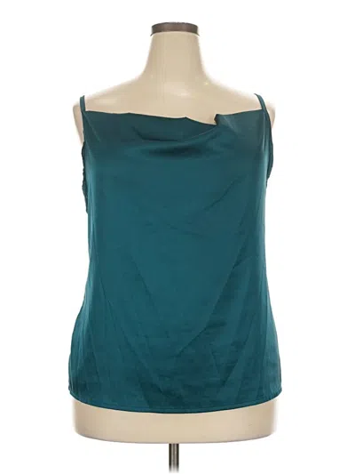 Pre-owned Bloomchic Tank Top Teal Strapless Neckline Tops
