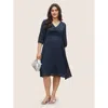 Bloomchic Textured Chiffon Mesh Patchwork Ruched Dress In Blue