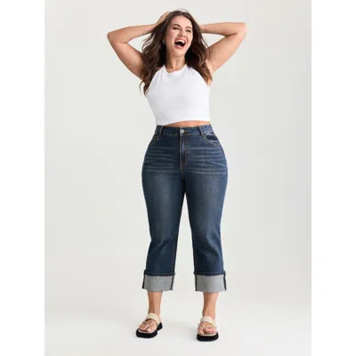 Bloomchic Thigh-friendly Capri Straight-leg Jeans In Blue
