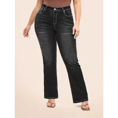 Bloomchic Thigh-friendly Stretchy Flared Jeans In Black