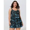 Bloomchic Vibrant Ocean Pattern Pocket One-piece Swimsuit In Multi