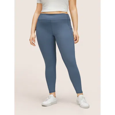 Bloomchic Women's Plus Size Basic High Waisted Stretchy Butt Lift Leggings Stone High Stretch High Rise Dailyw In Gray