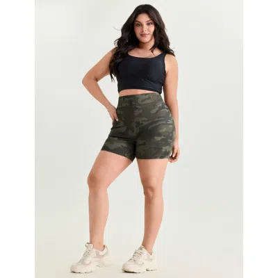 Bloomchic Women's Plus Size Camouflage Print Stretchy Skinny-fit Leggings Multicolor High Stretch Skinny Fit H