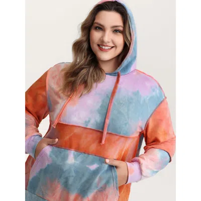 Bloomchic Women's Plus Size Colorful Relaxed-fit Pockets Hoodie Multicolor Casual 18-20/2x