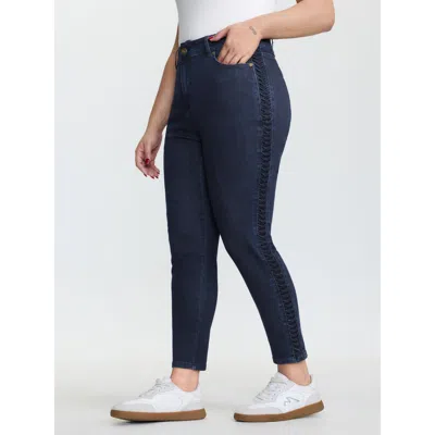 Bloomchic Women's Plus Size Curve Friendly Skinny-fit Cropped Jeans Darkindigo Not Graphics Non Skinny Fit Hig In Purple