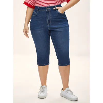 Bloomchic Women's Plus Size Curve-friendly Moderate Stretch Skinny-fit Jeans Darkindigo Not Graphics Non Skinn In Purple
