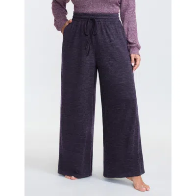 Bloomchic Women's Plus Size Heather Drawstring Loose Lounge Bottoms Deeppurple Full 12/l