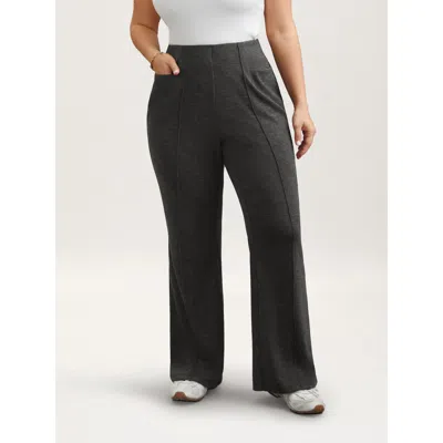Bloomchic Women's Plus Size Heather Midi-rise Bootcut Pants Dimgray Non Slight Flare Mid Rise Casual 12/l