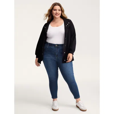 Bloomchic Women's Plus Size Hip Sculpting Skinny-fit Cropped Jeans Denimindigo Not Graphics Non Skinny Fit Hig
