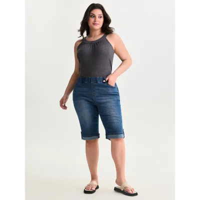 BLOOMCHIC PULL-ON STRETCHY DENIM SHORTS