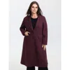 Bloomchic Women's Plus Size Solid Three Button Flared Coat Rust H-line 22-24/3x In Brown