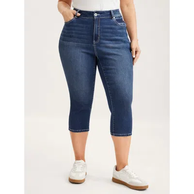Bloomchic Women's Plus Size Stretchy Booty-lifting Skinny-fit Jeans Midblue Non Skinny Fit High Stretch 10/m