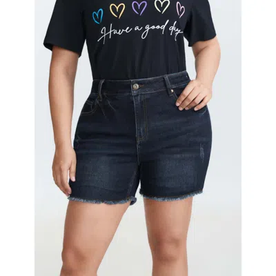 Bloomchic Women's Plus Size Stretchy Mid-rise Denim Shorts Bluevintage High Stretch Casual 30/6x