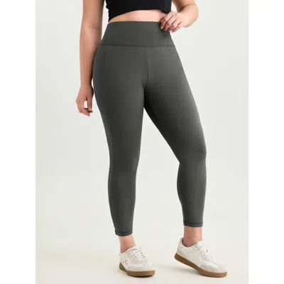 Bloomchic Women's Plus Size Stretchy Wide Waistband Pocket Leggings Dimgray Skinny Fit High Rise Casual 12/l