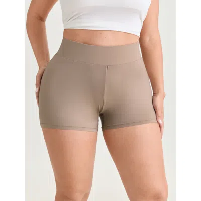 Bloomchic Women's Plus Size Stretchy Wide Waistband Skinny-fit Leggings Lightbrown Medium Stretch Skinny Fit M In Brown