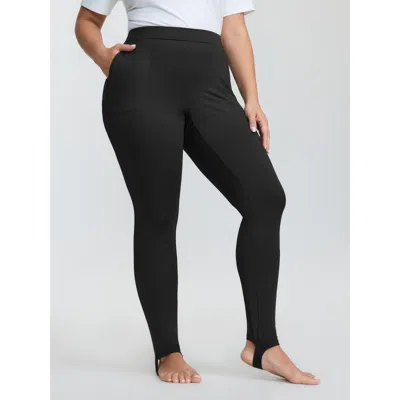 Bloomchic Women's Plus Size Super Stretchy Pockets Pants Black Solid Skinny Fit Mid Rise Casual 22-24/3x