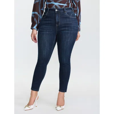 Bloomchic Women's Plus Size Super Stretchy Skinny-fit Cropped Jeans Darkindigo Not Graphics Non Skinny Fit Hig In Purple