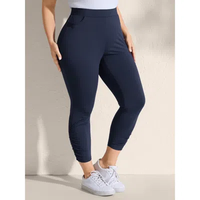 Bloomchic Women's Plus Size Super Stretchy Skinny-fit Cuffed Pants Indigo High Stretch Skinny Fit High Rise Ca In Purple