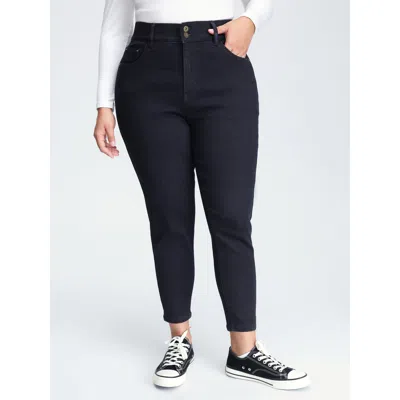 Bloomchic Women's Plus Size Supersoft Butt-lifting Stretchy Skinny-fit Jeans Darkindigo Texture Skinny Fit Hig In Purple